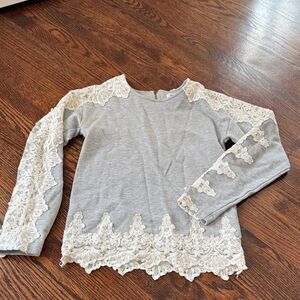 Mexx Kids Gray Top with Cream Details